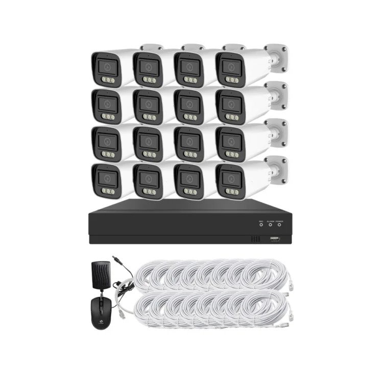 OEM 16ch 16 POE 4K 1 تيرا بايت NVR 8MP كامل اللون للرؤية الليلية CCTV AI كشف الحركة IP الأمن نظام كاميرا مراقبة الفيديو #3