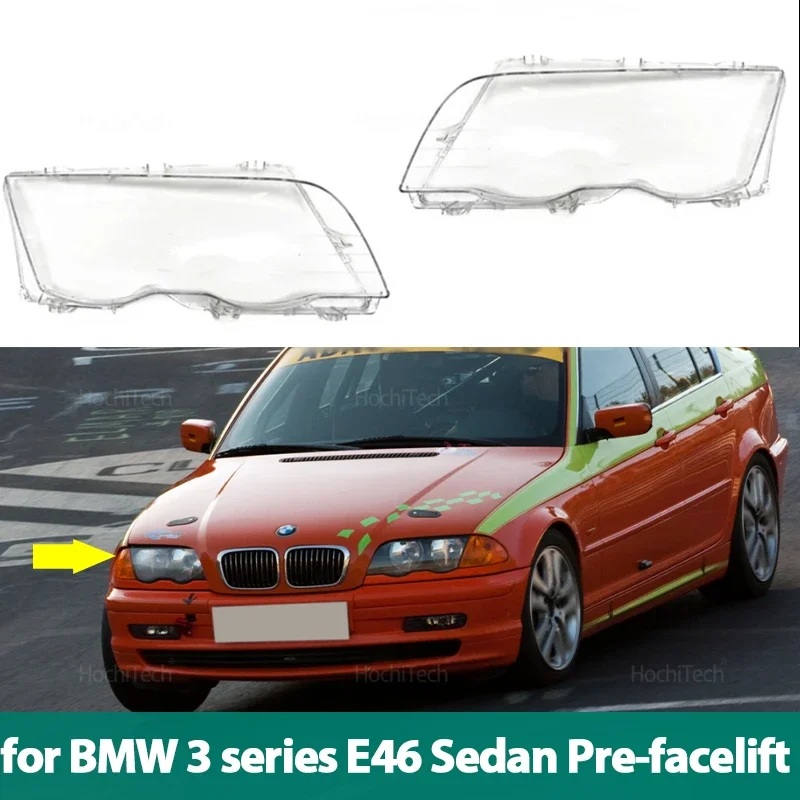 

For BMW 3 Series E46 Sedan 4 Doors 1998-2001 Headlight Lampshade Transparent Lens Headlamp Housing Cover Lens Light Protection