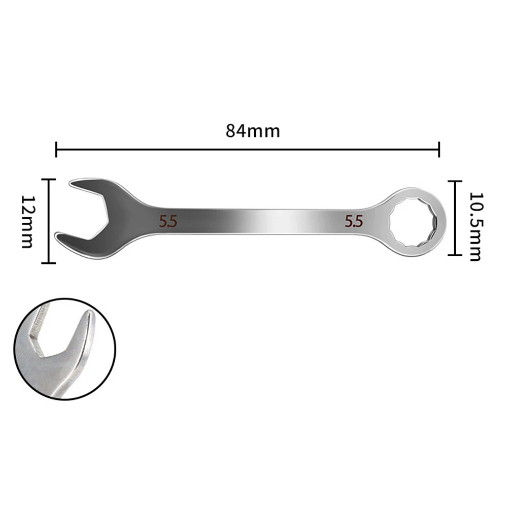 Мини-набор двойных открытых ключей с сумкой для хранения 8, 10 предметов, размеры от 4 до 11 мм, набор инструментов из углеродистой стали для обслуживания машин