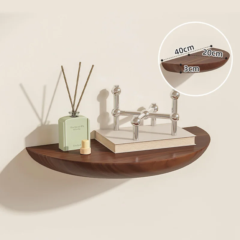 Wandregale aus Holz, schwebende Trennwandregale, halbrunde Wohnzimmer-Heimdekoration, wandmontierte Display-Aufbewahrungshalter