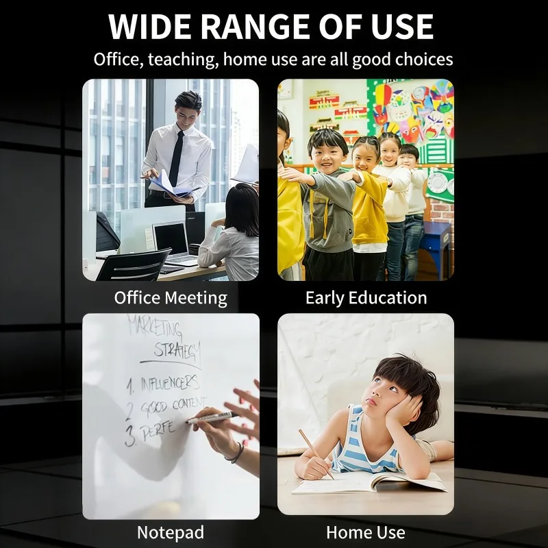 Glass Desk Whiteboard with Built-in Storage, Smooth Writing and Easy Erasing Whiteboard, Desktop Organizer & Keyboard Holder