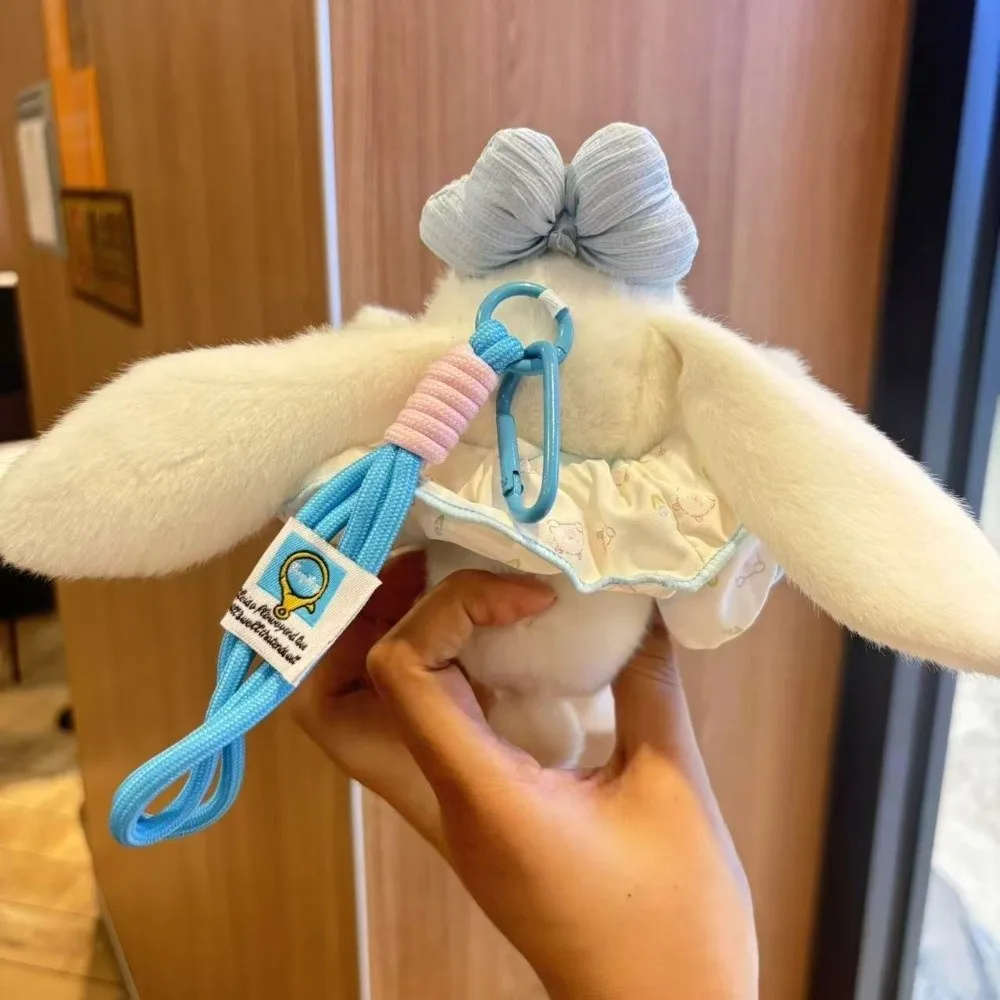 Pendentif lapin doux et élégant, 19cm, porte-clés de dessin animé, mignon, remplissage en coton PP, porte-clés de voiture, cadeau pour filles