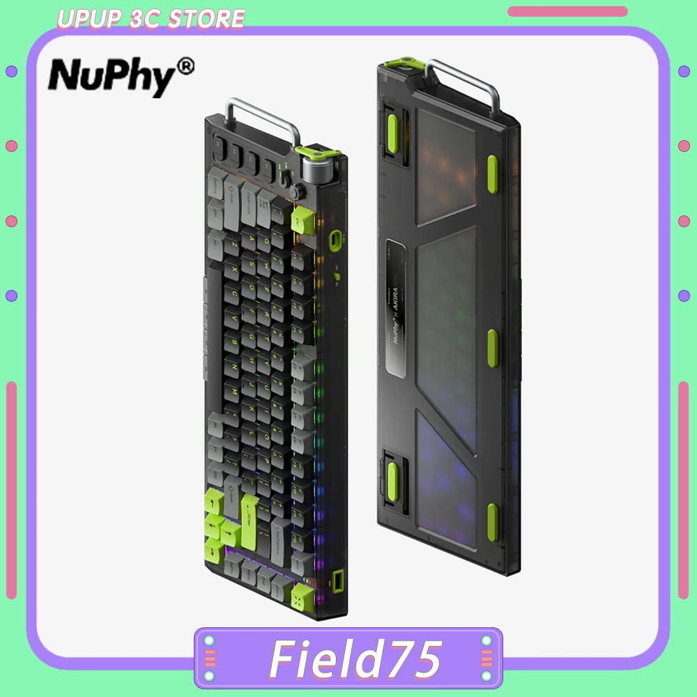 

Механическая клавиатура NuPhy Field75, Беспроводная игровая Bluetooth клавиатура с тремя режимами, RGB подсветка, Hotswap, индивидуальный ПК