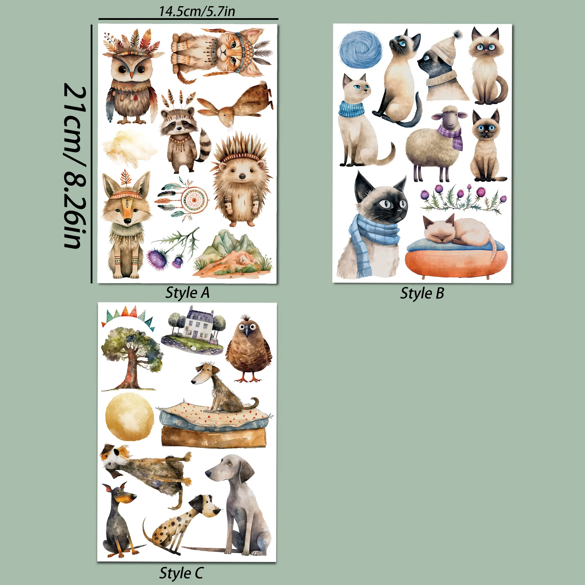JAIIMAN 90 Stück (1,18–3,93 Zoll) große seltsame Tiere DIY selbstklebende Aufkleber, für Tag-Dekoration, Scrapbooking-Zubehör – Detail 9