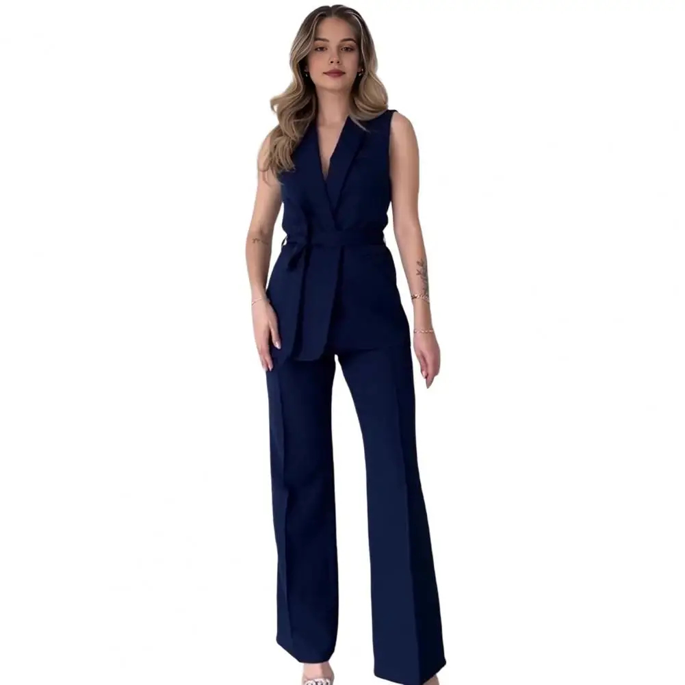 Giacca da donna tailleur pantalone con scollo a v Cardigan Slim-fit a gamba larga pantaloni a gamba dritta a vita alta abbigliamento da pendolare da