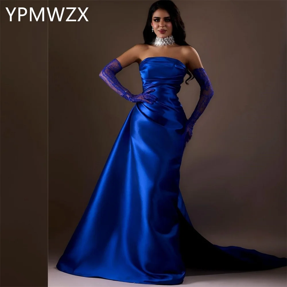 

Customized Prom Gown Formal Evening Dress YPMWZX Strapless Column Floor Length Skirts Vertically Bespoke Occasion Dresses Party