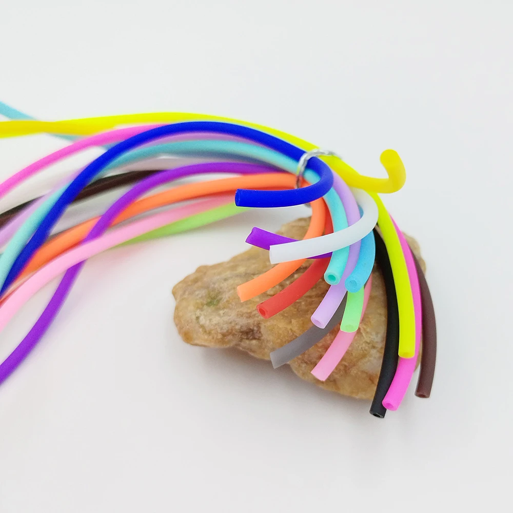 1/2Meters /LOT  4MM Colored Hollow Rubber Tube Rope, Candy-Colored Silicone Hose, DIY Jewelry Necklace Making, Bracelet Accessor