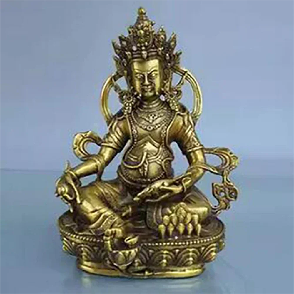 

Pure copper Tibetan Buddha, Yellow God of Wealth, Esoteric Double Cultivation Buddha statue ornament