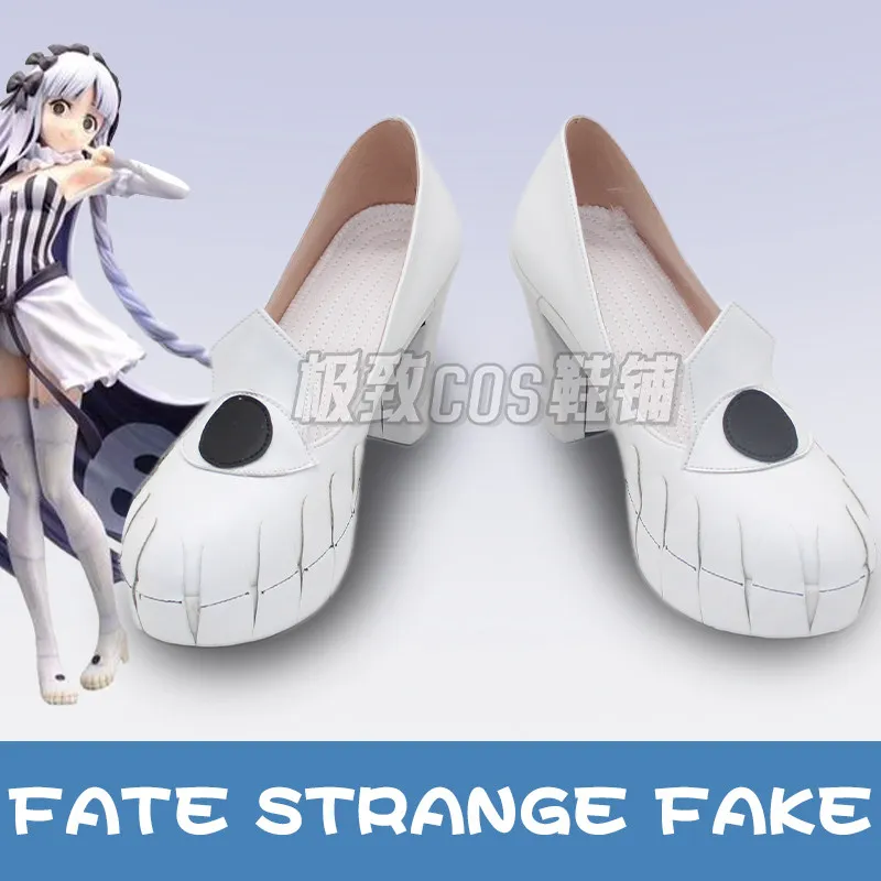 

Обувь для косплея Fate Strange Fake Francesca Prelati, ботинки, аксессуары для костюма на Хэллоуин, белые туфли на высоком каблуке