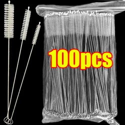 Kit de cepillo de limpieza de pajita para beber, limpiador de tuberías de tubo reutilizable, cepillos de limpieza largos de nailon y acero inoxidable para biberones de taza de bebé