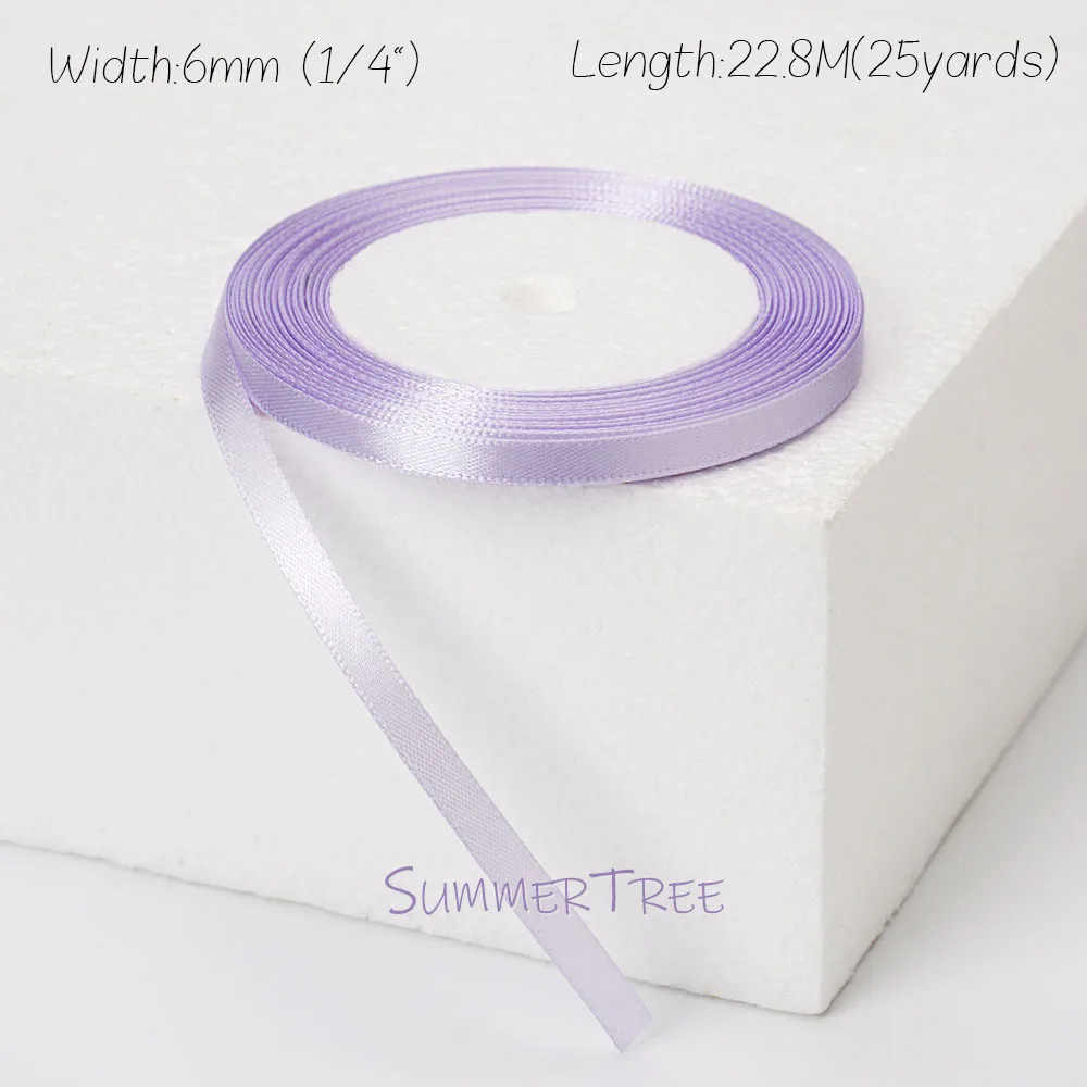 Lila Satinband 25 Yards 22,8 Meter 6 mm 10 mm 15 mm 25 mm 38 mm 50 mm Hellviolett für handgefertigte DIY-Geschenkverpackung Halloween-Dekoration – Detail 8
