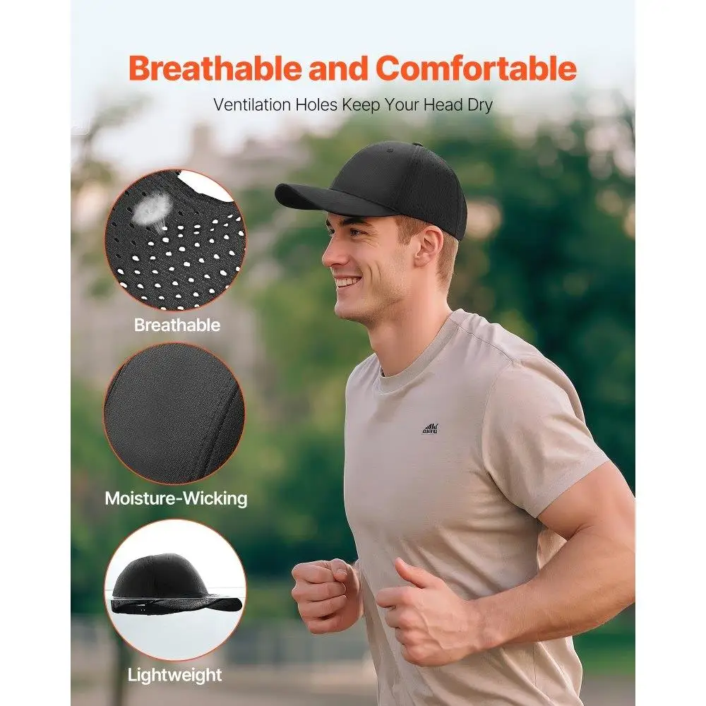 Lekka czapka bejsbolówka z oddychającej tkaniny, unisex, na zewnątrz, 1 sztuka