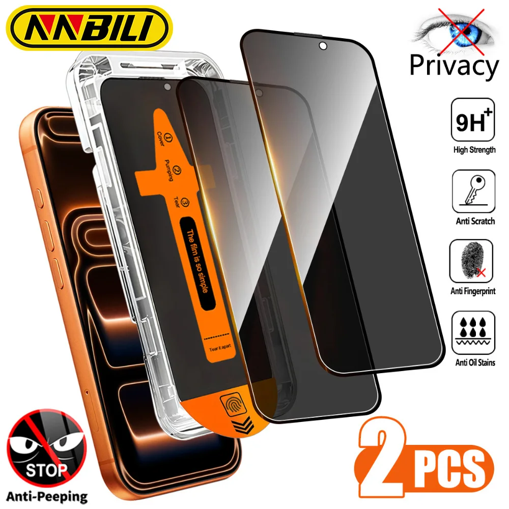 NNBILI 2er-Pack [Blickschutzfolie] für iPhone 17 Pro Max 17 Pro 17 16 15 14 13 12 11 Pro Max Air Serie Ein-Klick-Installation