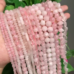 Natural Stone Beads Pink Rose Quartz Crystal Round Loose Beads for Jewelry Making Diy Bracelet Accessories 15'' 4 6 8 10 12mm