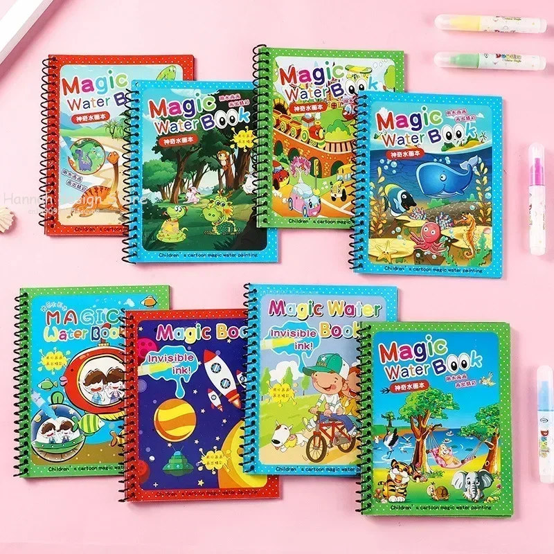 再利用可能な魔法の水ぬりえブック DIY 感覚玩具子供のための描画おもちゃ幼稚園落書き絵画子供の塗り絵