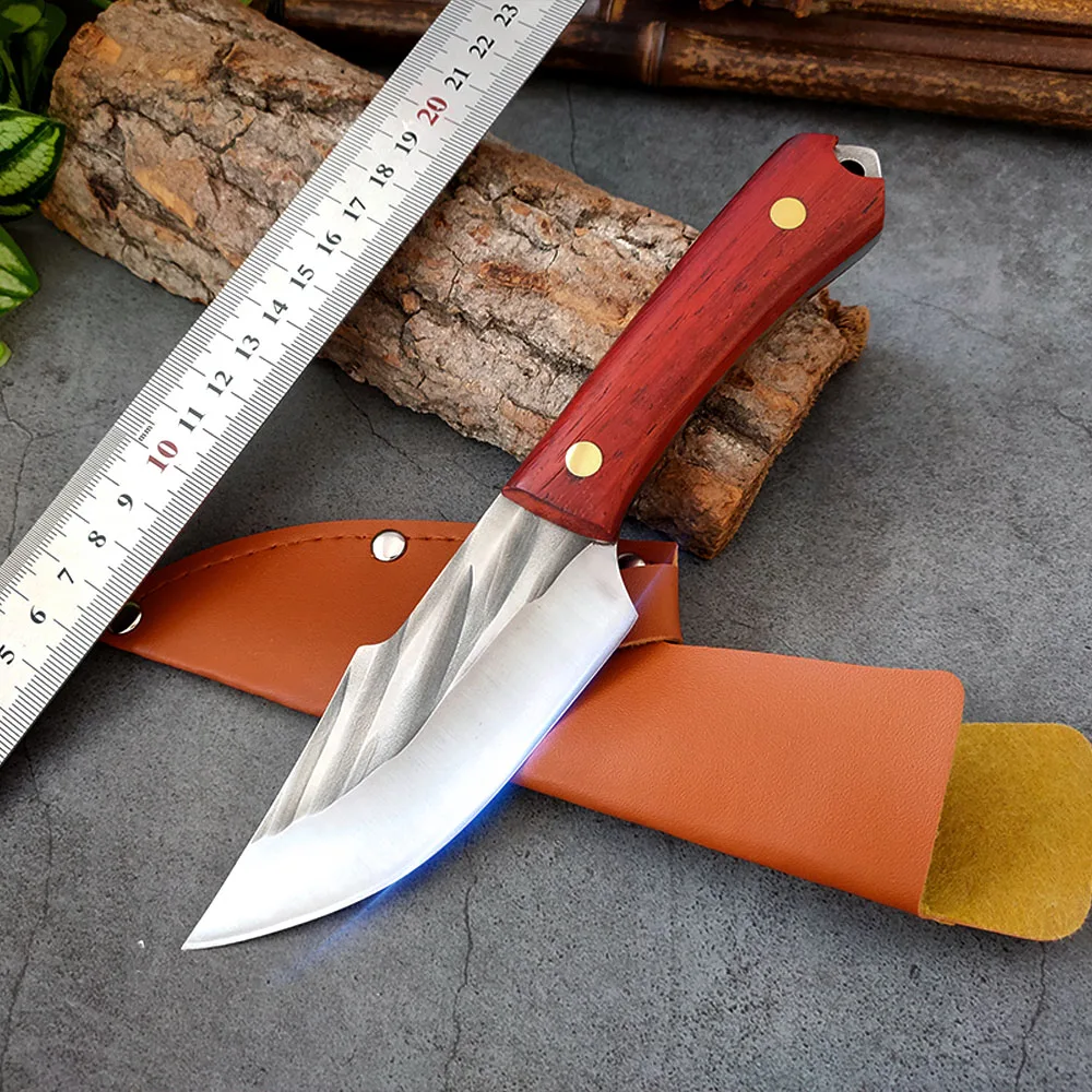 

Handmade Stainless Steel Kitchen Boning Knife Wood Handle Outdoor Knife Multi-purpose Chef's Knife Sharp Fruit Vegetables Knife