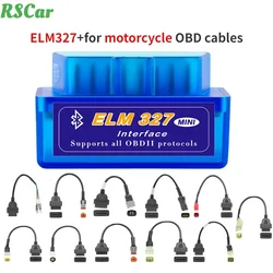 Najlepsze ELM32716pin uniwersalne OBD2 z kablem diagnostycznym motocykla dla Honda/Yamaha inne narzędzia do wykrywania usterek motocykla IV ECU