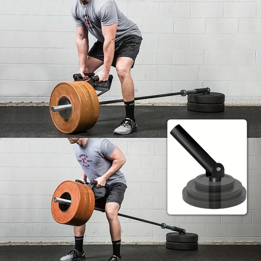 Heavy Duty T-Bar Row Barbell Attachment - 1pc Universal Iron Strength Training Accessory for Workouts & Fitness - Black