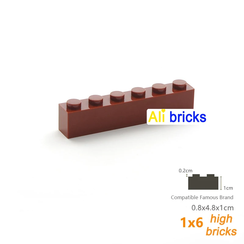 20pcs  DIY Building Blocks Thick Figures Bricks 1x6 Dots Educational Creative Size Compatible With 3009 Plastic Toys for Childre