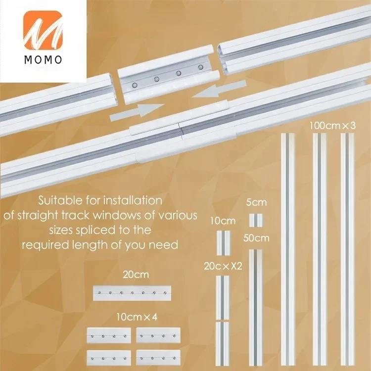 Smart Home Electric Motorized  Curtain Motor Splicing Sliding Rails Set