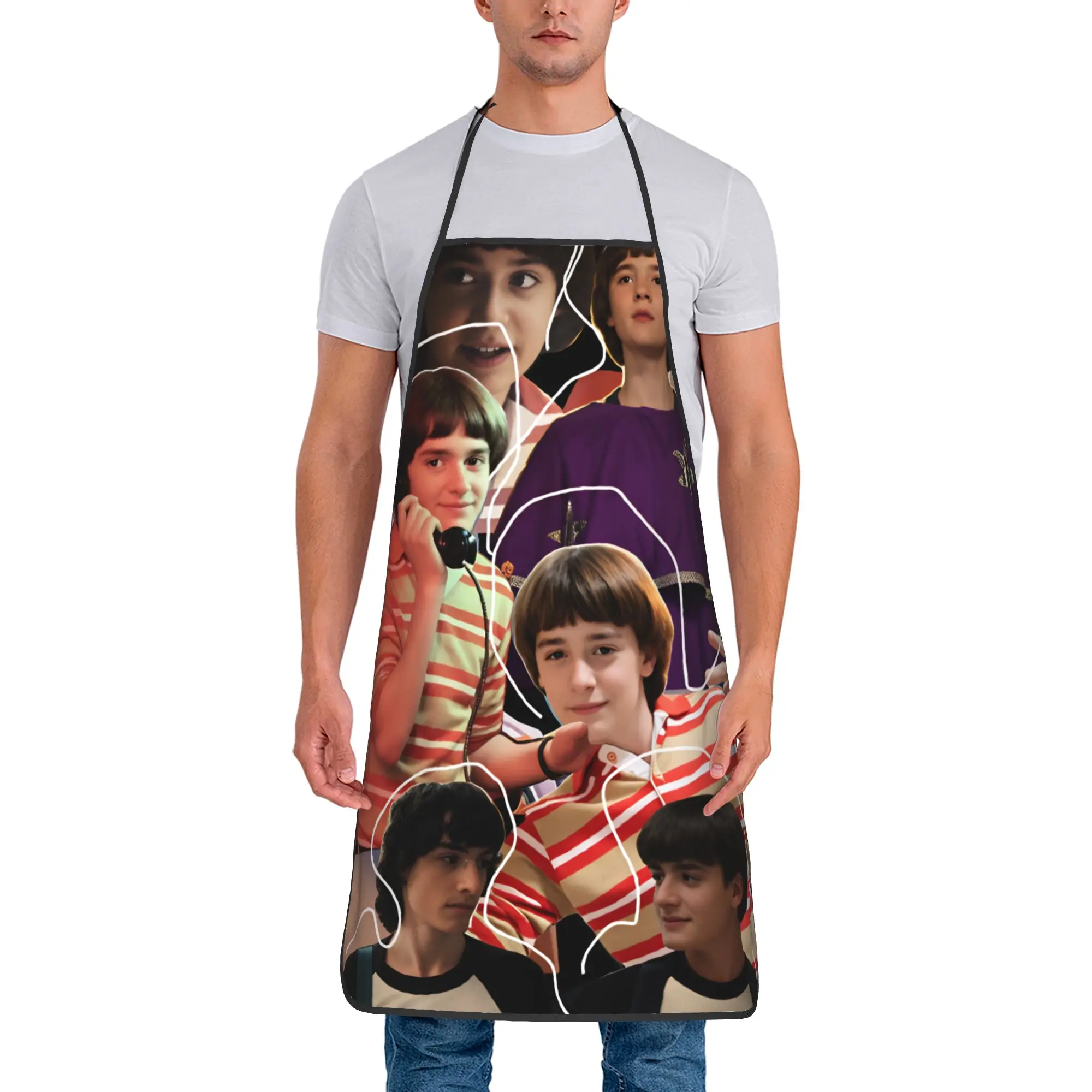 

Will Byers Apron Home Barber Kitchen Accessories Cute Cleaning Aprons without Pocket