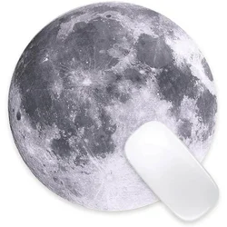 Kawaii Round Moon Mouse Pad For Game Computer Desk Mat Pads Non-Slip Rubber Waterproof Office MousePad