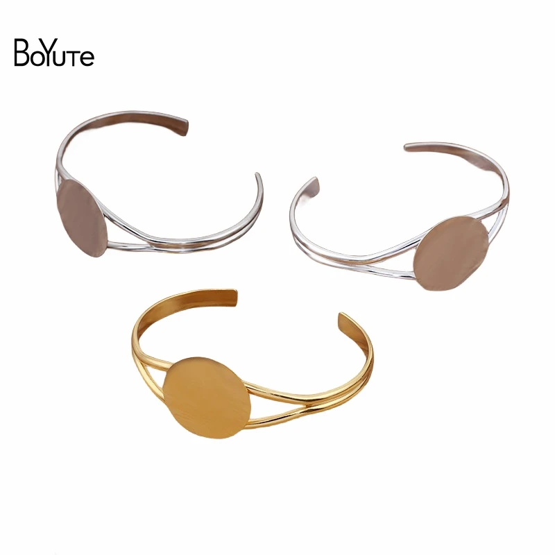 BoYuTe (5 Pieces/Lot) 65*60MM Metal Brass Y Shaped Bracelet Welding 25MM Flat Base Handmade Diy Jewelry Accessories Materials