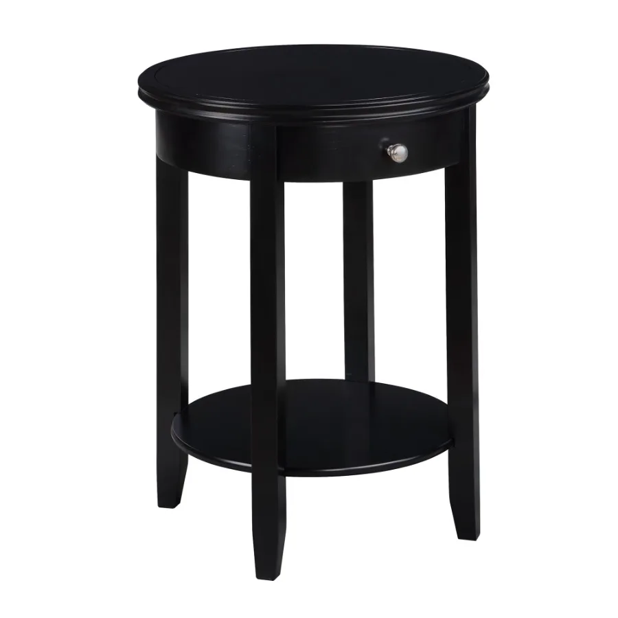 

American Heritage Baldwin 1 Drawer End Table with Shelf Black