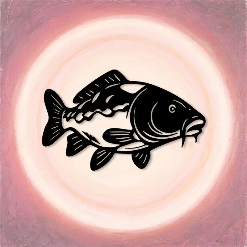 CIFBUY Decorative Carp Iron Wall Decor, Hollow Fish Shape Metal Wall Hanging Ornament for Indoor Outdoor