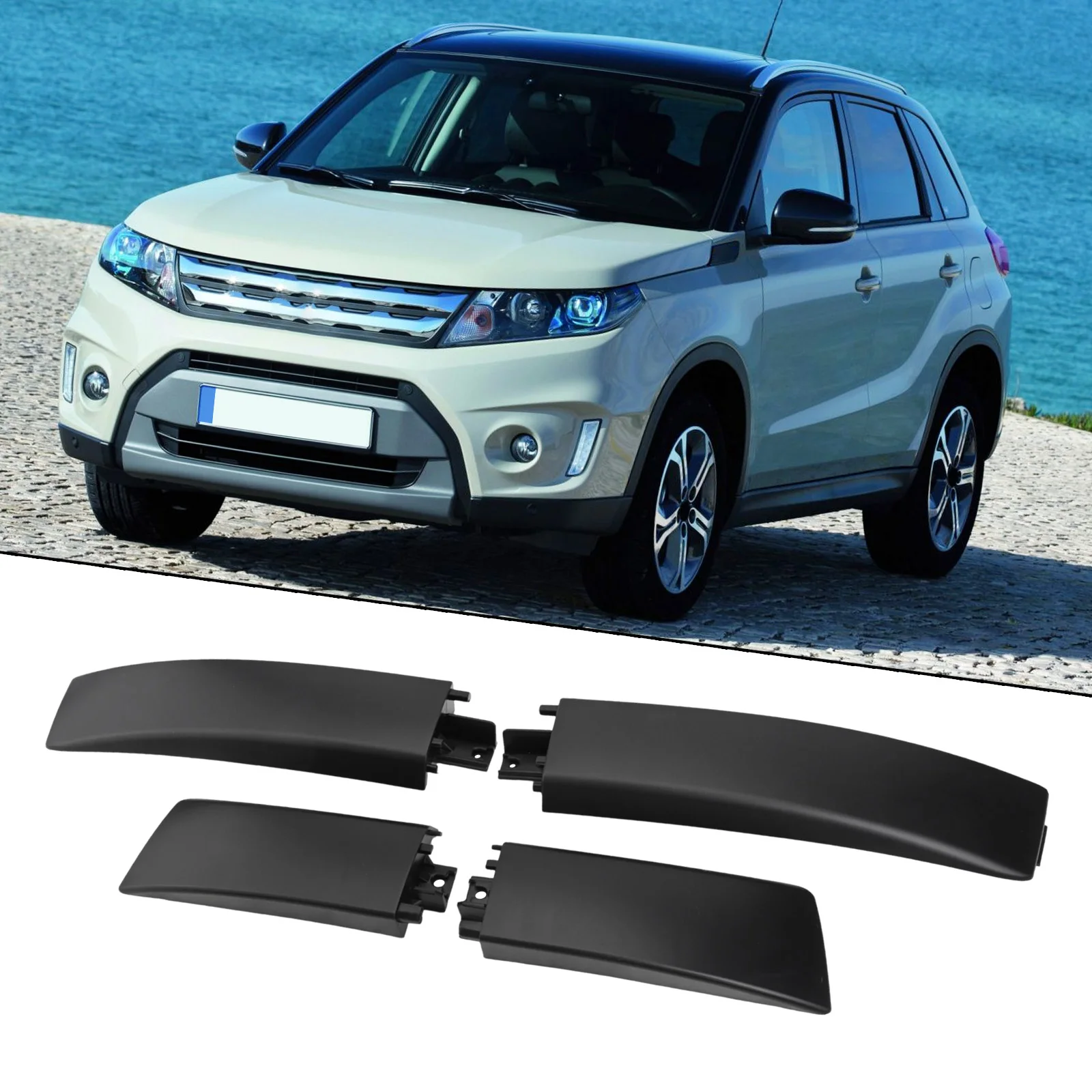 

Protect and Upgrade Your Vehicle Roof Rack Rail Front Rear End Cap Set for Suzuki Grand Vitara 06 15 Matte Black OEM Numbers