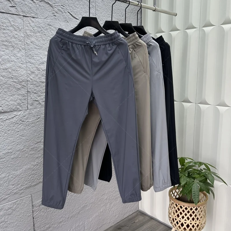 

Cloud Sensation Ice Silk Men's Casual Pants Qui Dry Straight Leg Thin Spor Trousers Large Size Comfortable Summer Wear