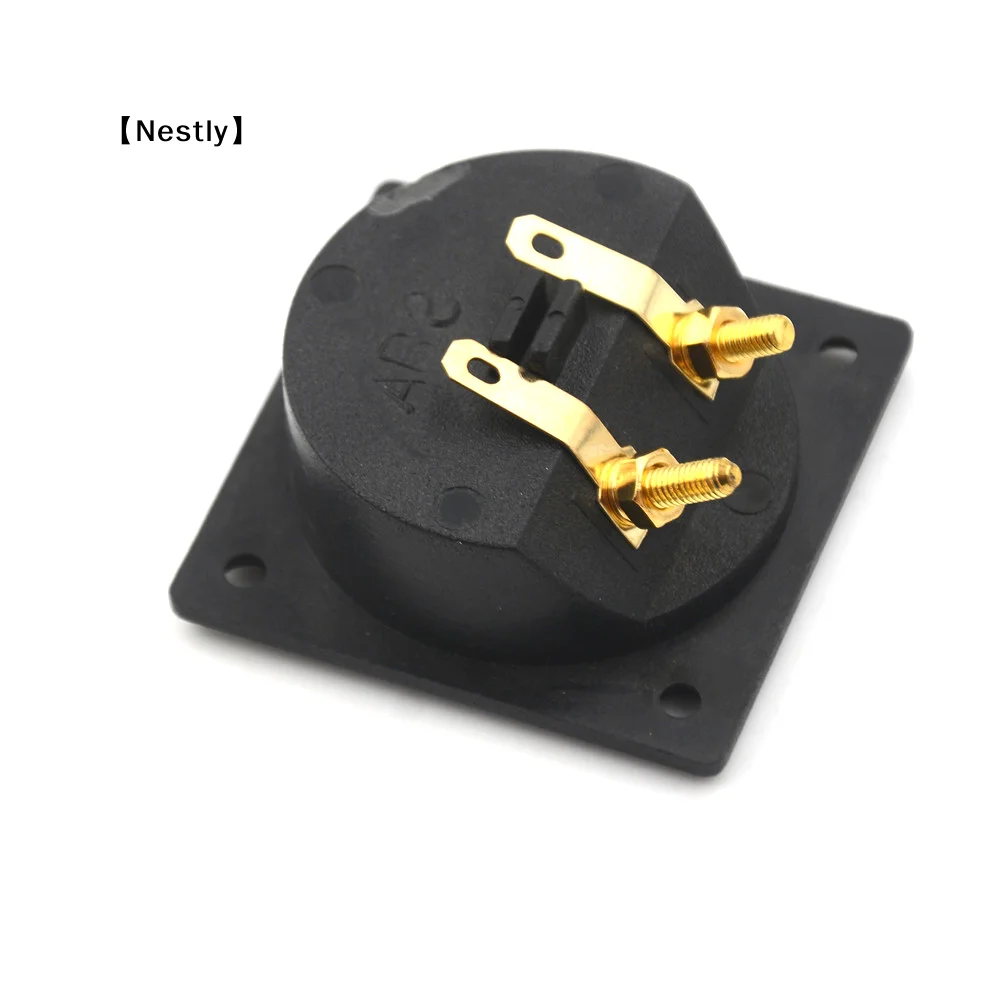 Square Shape Double Binding Post Type Speaker Box Gold Terminal Cup Black〔Nest〕