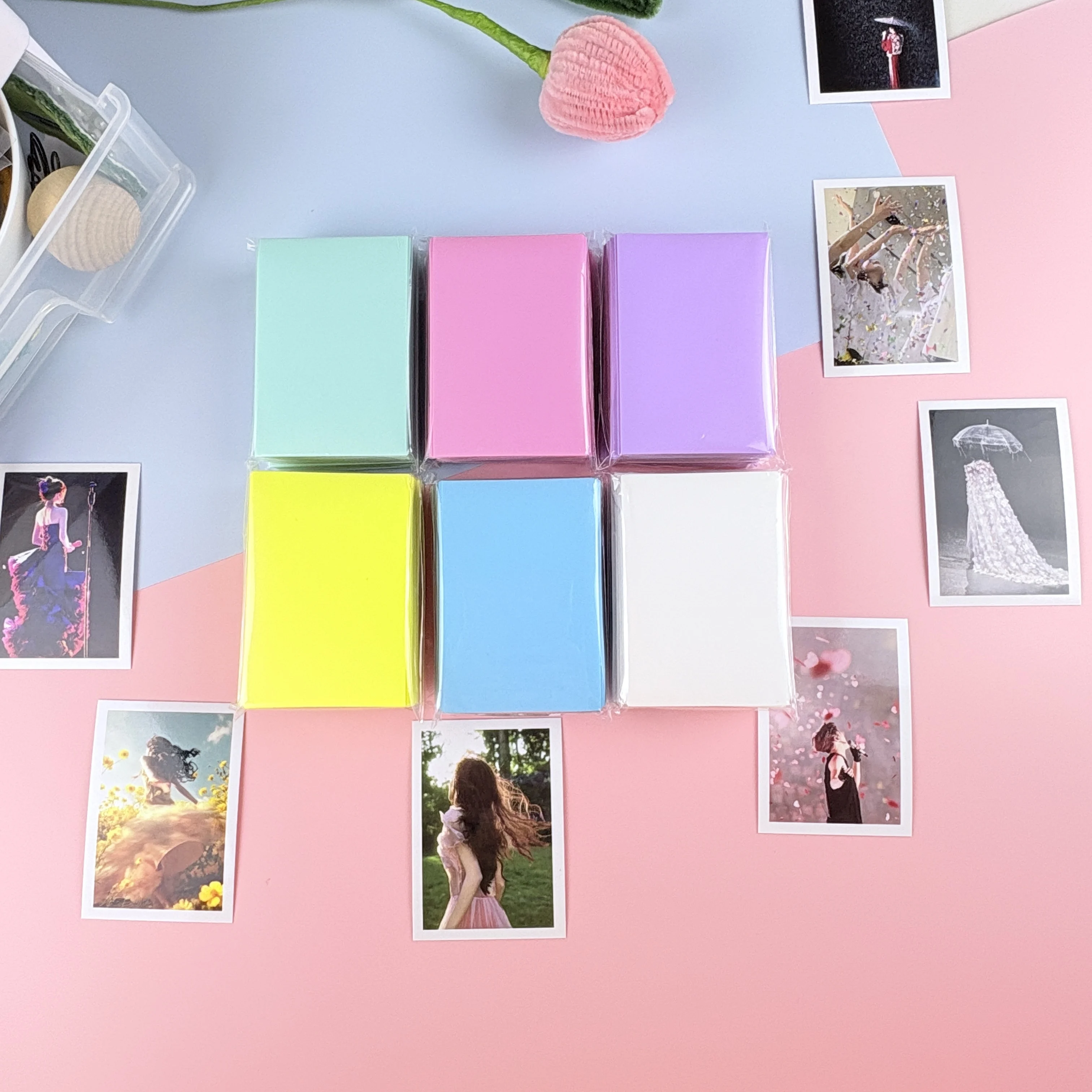 50-500pcs Card Sleeves 61x91mm 66x91mm Photocard Holder Soft Clear Sleeves for Kpop Idol Sports Game Trading Collectible Cards