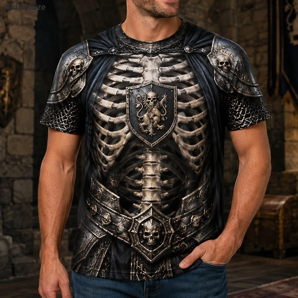 Egyptian Mummy Cosplay 3D Print Men T‑Shirt Crew Neck Short Sleeve Party Costume Tops