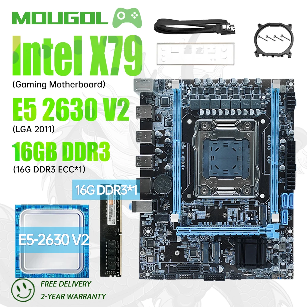 

Игровая материнская плата MOUGOL X79 с процессором Intel Xeon E5 2630 V2 и двухканальной DDR4 16 Гб x 1 МГц ECC ОЗУ для настольного компьютера