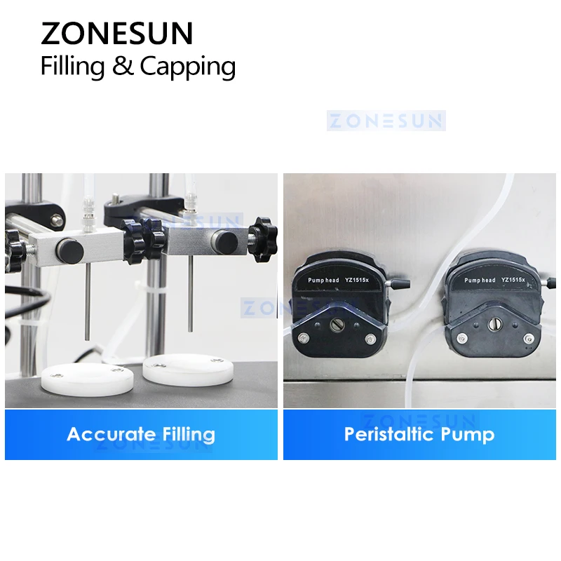 ZONESUN Perfume Filling Capping Machine 2 Nozzles Small Volume Liquid Filler Cologne Fragrance Scent ZS-AFC17
