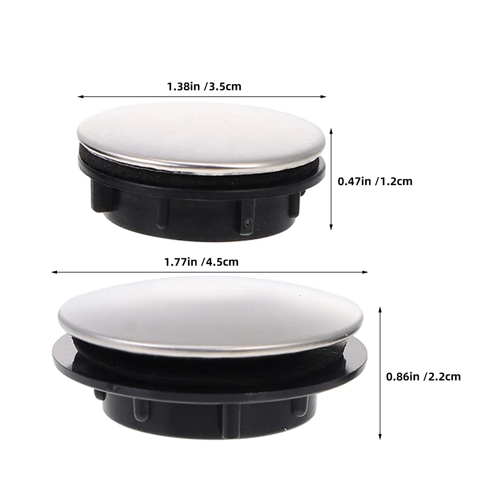 2pcs Stainless Steel Sink Hole Cover 25-30Mm/31-40Mm Kitchen Faucet Countertop Plug For Bathroom Metal Drain Cover Plate