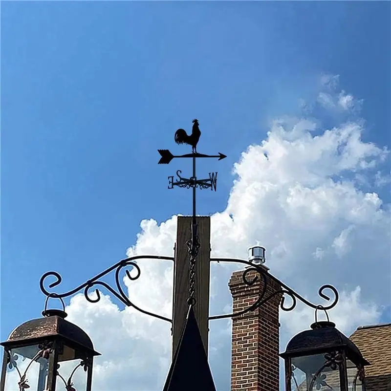 AA81-3X Weathervane With Animal Chickens Garden Stake Weather Vane Wind Direction Rooster Cockerel Ornament Art Craft