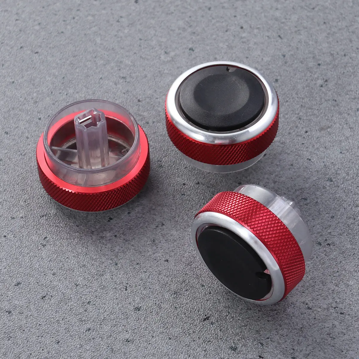 

3Pcs Air Conditioning Control Knob Switch Red Interior Light Ring 2 3 2005-2014 Mondeo Plug Replacement