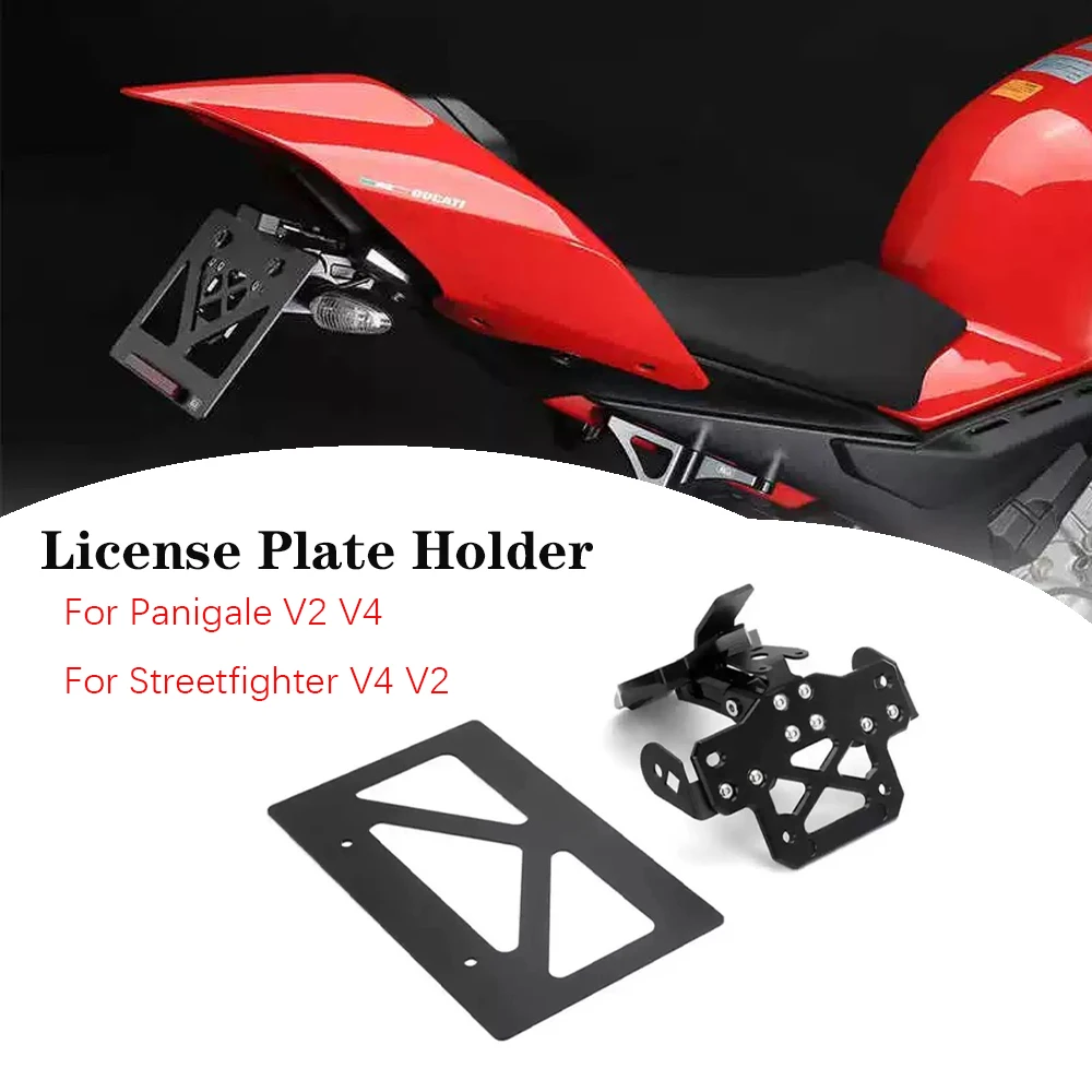 

Motorcycle License Plate Holder Bracket Black New For Ducati Streetfighter V2 STREETFIGHTER V4 Panigale V4 V2 Rear Tail Tidy