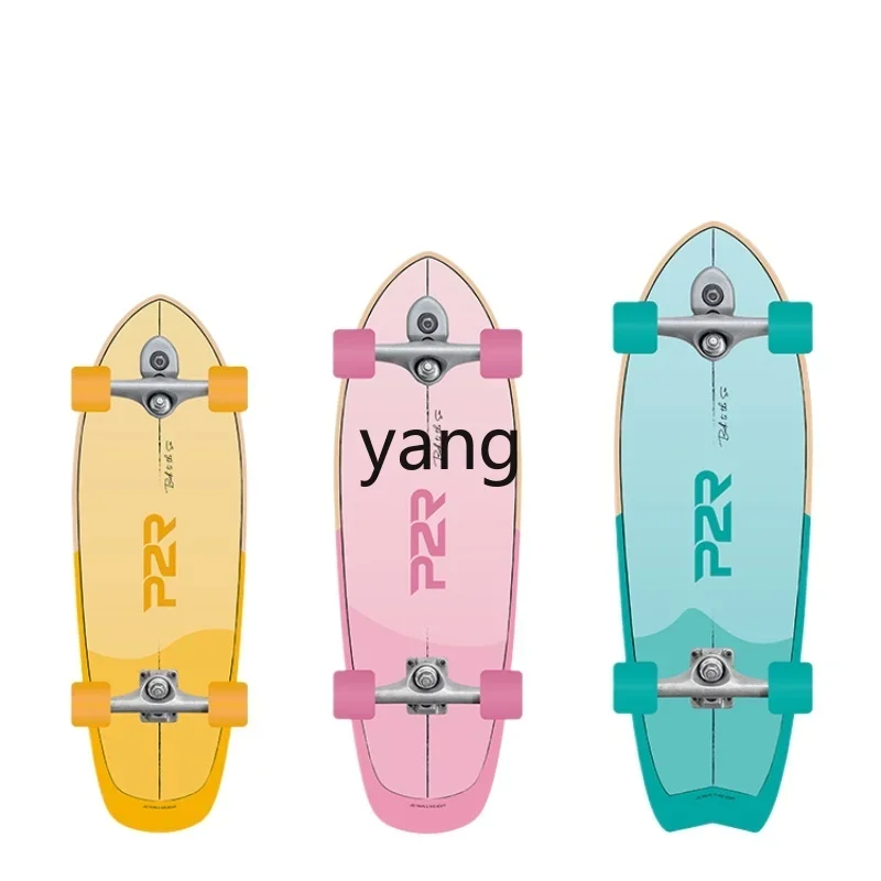 

Yjq Land Surfboard Pedal-Free Skateboard Land Surfboard Girls Children Professional Beginner Broad Skateboard