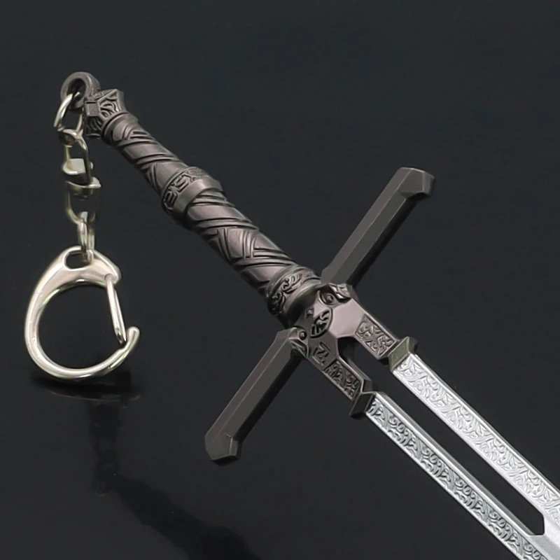 22cm/8.66in Baldur’s Gate Game Peripheral Blade of Eternal Flame Keychain Knight Metal Sword Weapon Model Desktop accessorie Toy