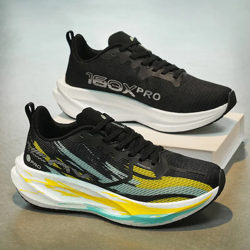 Men Running Shoes Carbon Plate Marathon Speciality Sports Breathable Lightweight Women's Comfortable Nonskid Leisure Sneakers