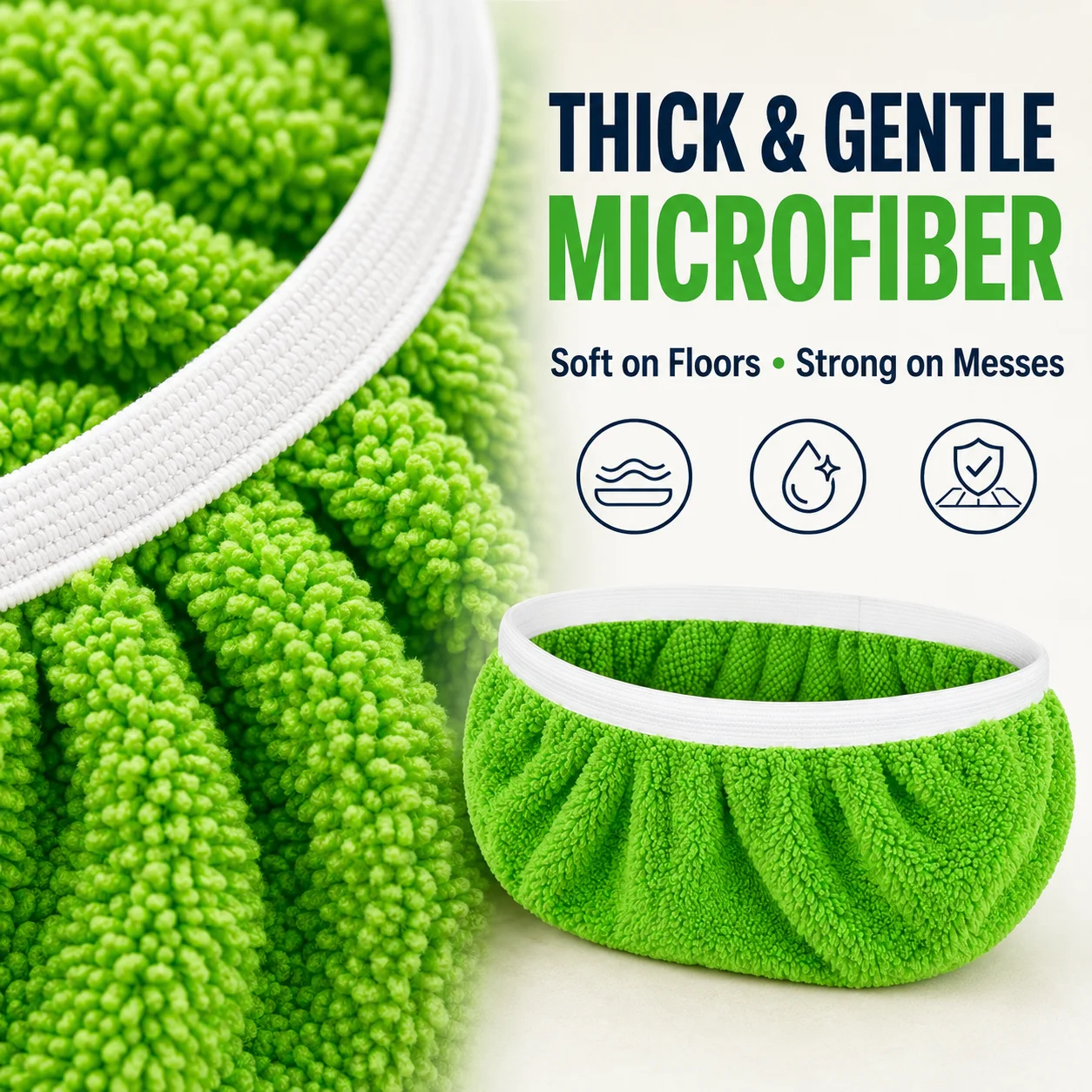 Microfiber Flat Mop for Hardwood Tile Floors, 142cm 3-Section Handle with Washable Reusable Cover for Wet Dry Cleaning