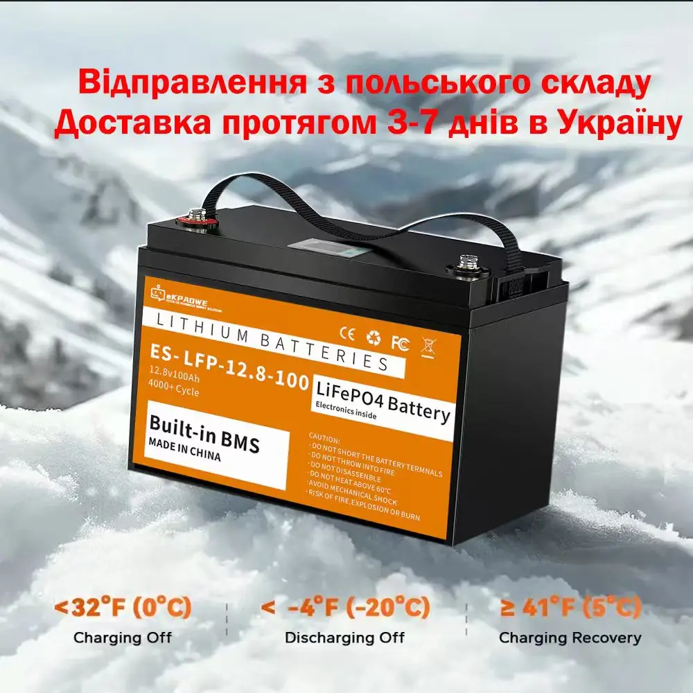 12V 24V LiFePO4 Battery 100AH Built-in BMS Lithium Iron Phosphate Cell 6000 Cycles For RV Campers Golf Cart Solar TAX FREE UA