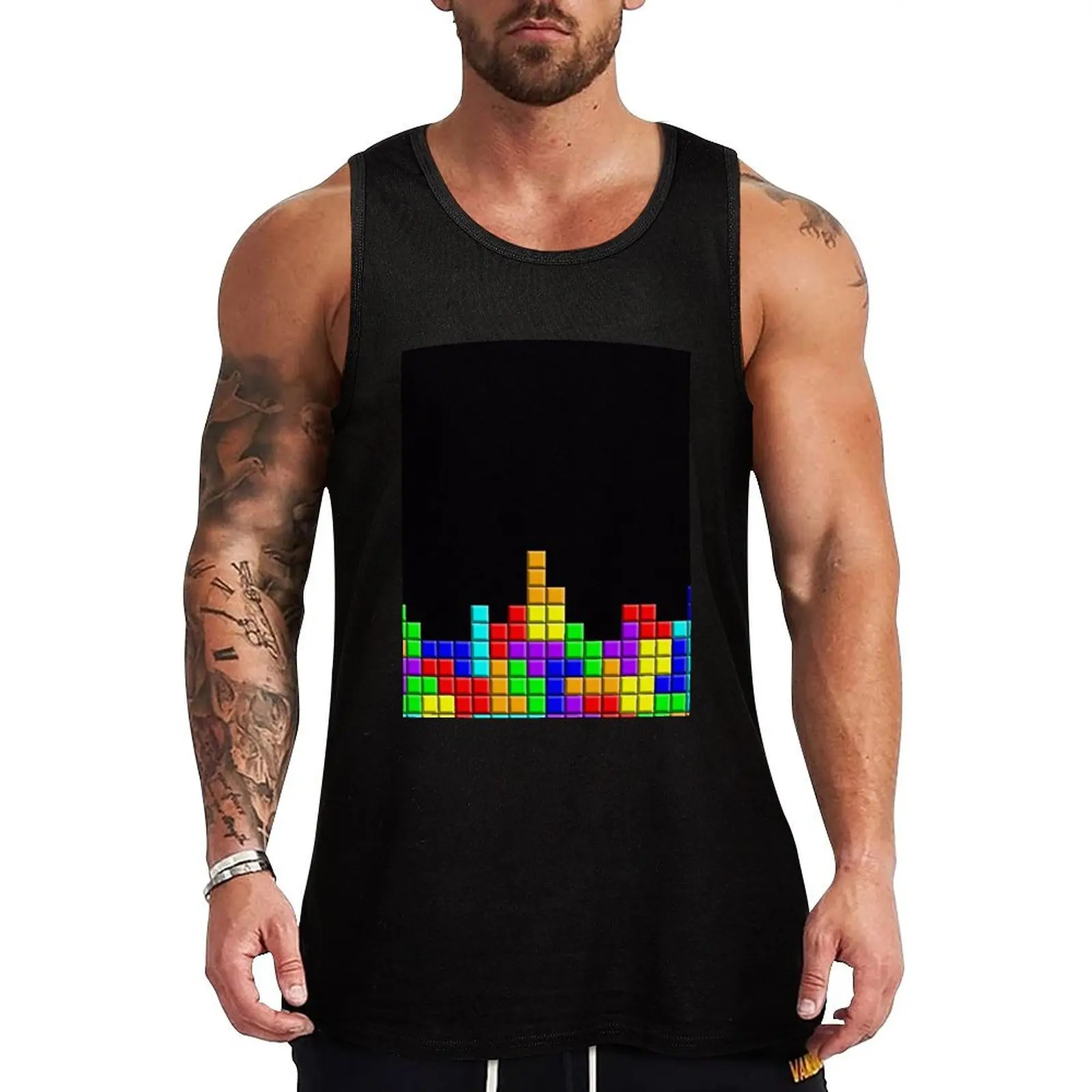 

tetromino pattern Tank Top clothes for men Clothing