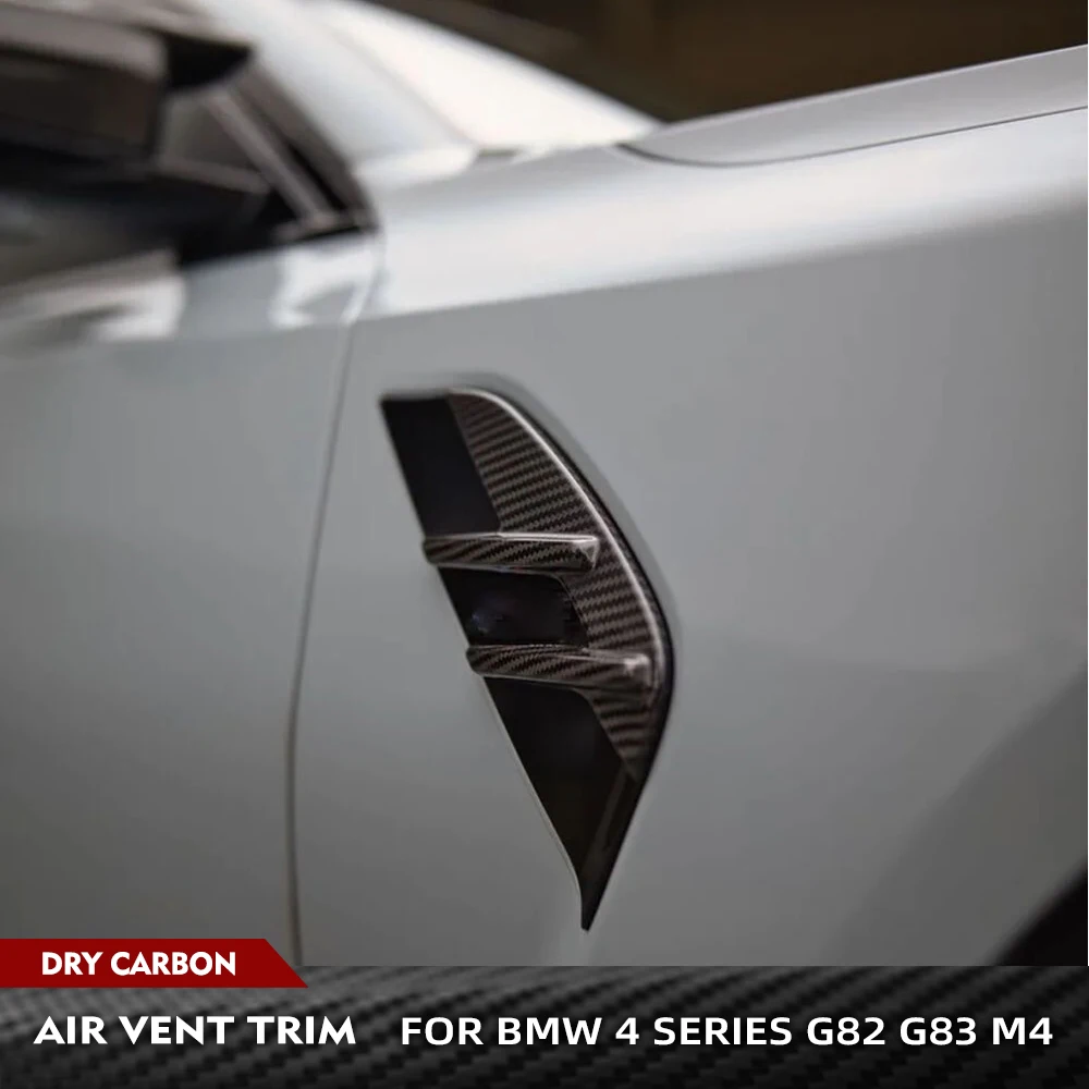 

For BMW 4 Series G82 G83 M4 2020-2023 Dry Carbon Car Front Side Fender Air Vent Cover Trims Front Bumper Fins Splitters Air Vent
