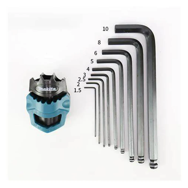 MAKITA B-65894 Original Blacl Hex Key Wrench Set 9pcs Highly Durable Multiple Sizes Hexagonal Wrench Allen Key Combination Set