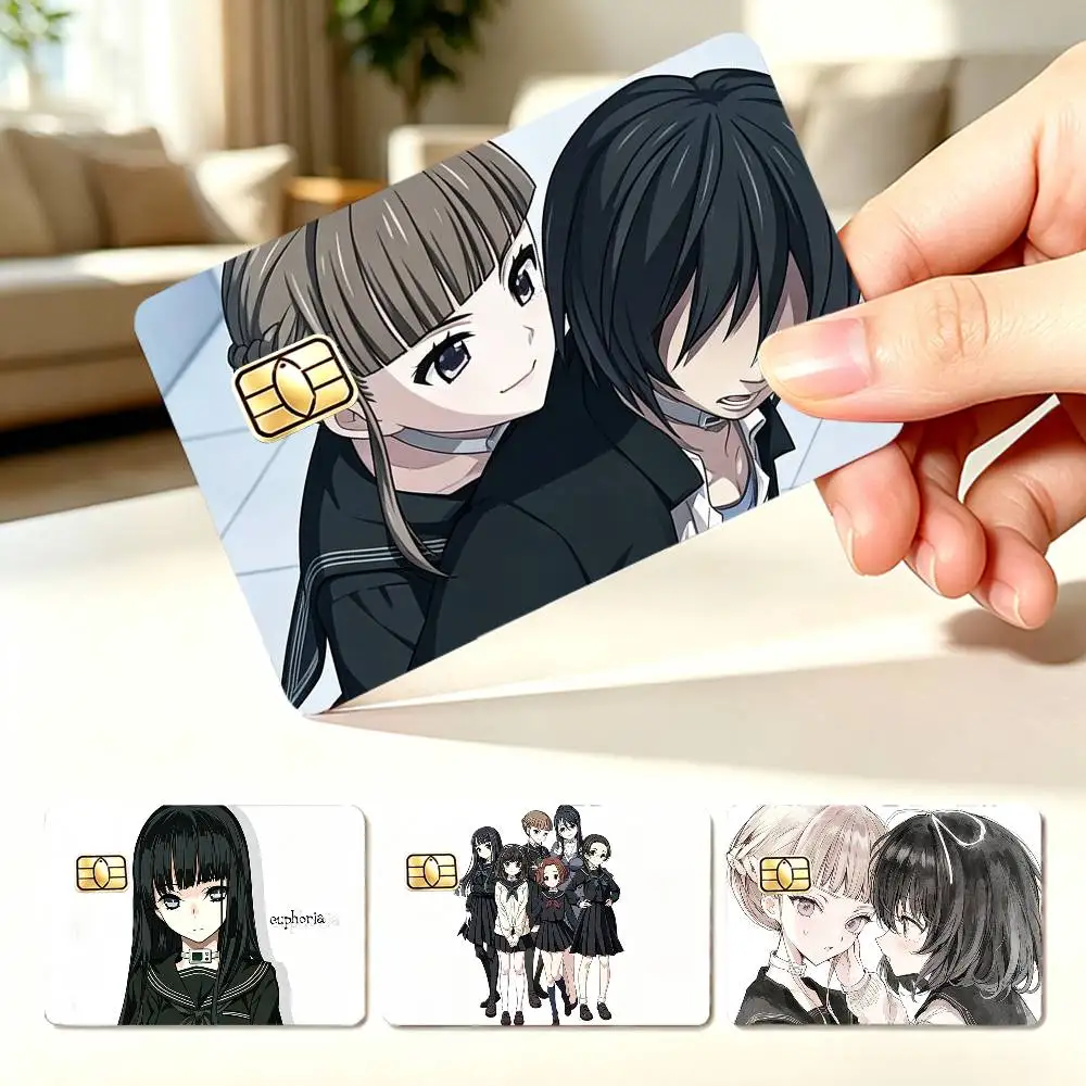 Visual Novel Nemu Manaka Euphoria  4pcs 1Set Card Stickers Small Waterproof Chip 4PCS Card Sticker Anti-Scratch
