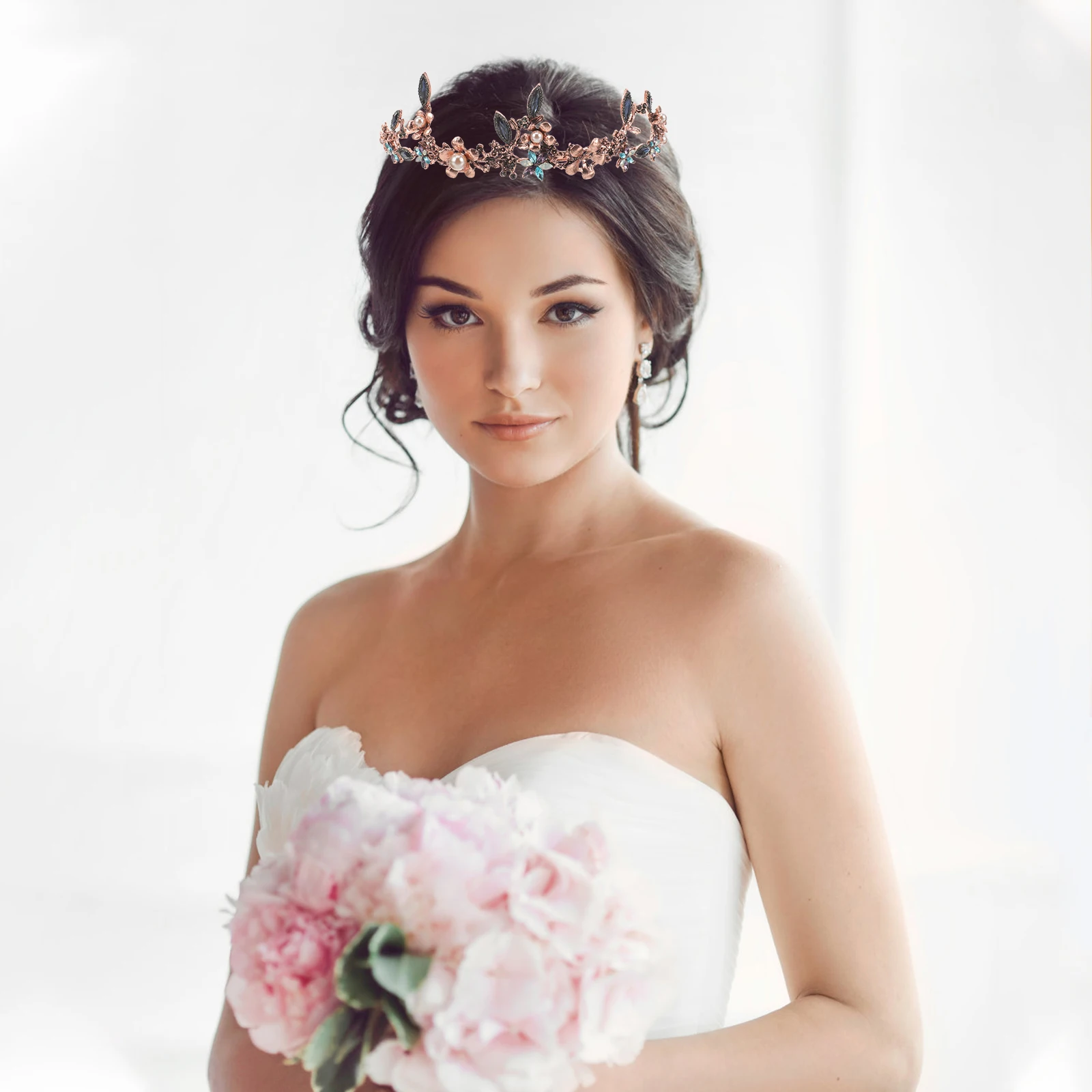 

Baroque Tiara Crown Hair Hoop Wedding Bridal Accessories Elegant Design Lightweight Portable Use Chic Jewelries Engagement